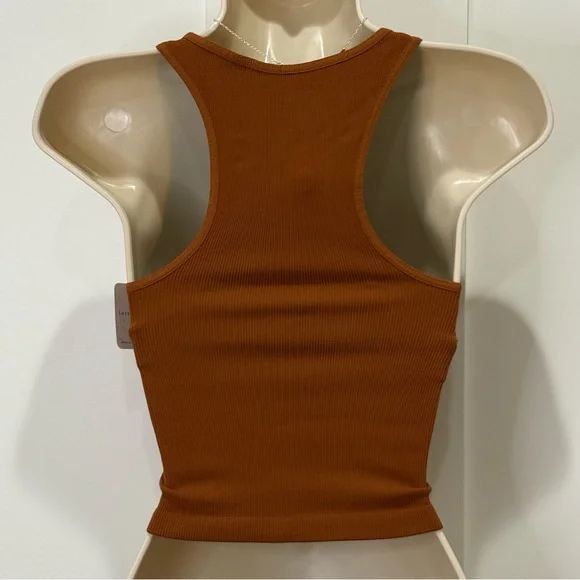 NWT Free People Intimately Ruched Front Seamless Cami Tank Top XS Brown Minimal - Picture 3 of 7